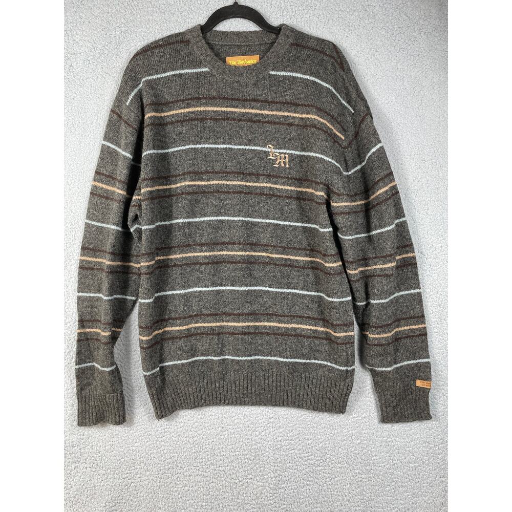 Live Mechanics Mens Size M Pullover Wool Sweater Stripes